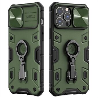 NILLKIN CamShield Armor Pro -kotelo iPhone 13 Pro Max 6,7 tuumalle, kova PC-pehmeä TPU iskunkestävä suojakuori pyörivällä jalustalla