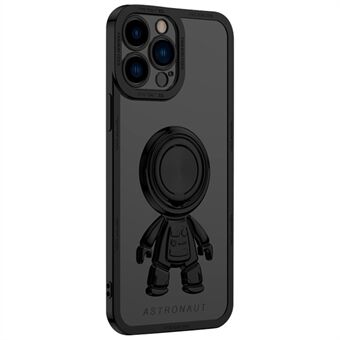 IPhone 13 Pro Max 6,7 tuuman Spaceman Design Galvanoitu TPU-puhelimen kotelo Jalustan suojus autoon kiinnitettävällä metallilevyllä