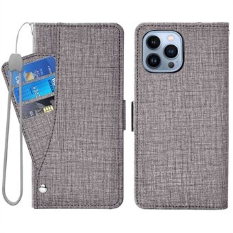 IPhone 13 Pro Max 6,7 tuuman Jean Cloth Texture Nahka + TPU-puhelinkotelo Lompakko Toiminto Pyörivä korttipaikka Design Kuori Stand
