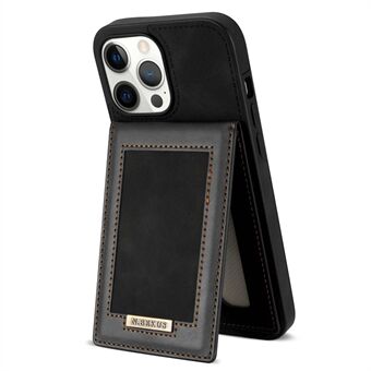 N.BEKUS iPhone 13 Pro Max 6,7 tuuman Kickstand matkapuhelimen kuori RFID-esto pystysuora korttipidike PU nahka + TPU puhelimen takakuori