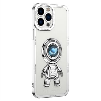 YOOBAO Iskunkestävä TPU-puhelinkotelo iPhone 13 Pro Max 6,7 tuumalle, Planet Lightning Spaceman -puhelimen suojus jalusta autoon kiinnitettävällä metallilevyllä
