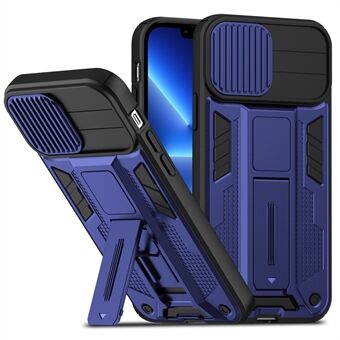IPhone 13 Pro Max 6,7 tuuman Kickstand Armor Iskunkestävä puhelinkotelo Kova PC Soft TPU Hybrid -takakansi liukukameran suojalla