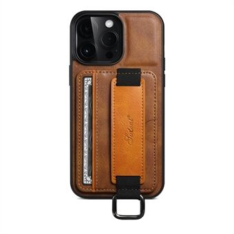 SUTENI H13 iPhone 13 Pro Max 6,7 tuuman korttipaikkanauhan silmukan pidike Kickstand PU-nahkapäällysteinen TPU-suojapuhelin