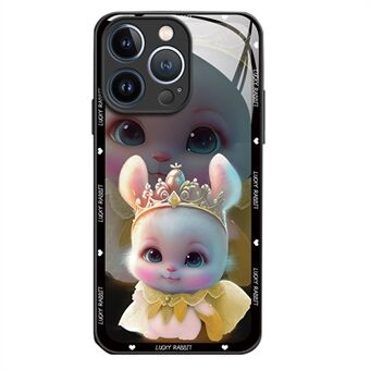 IPhone 13 Pro Max 6,7 tuuman pölynkestävälle Princess Rabbit -kuviolle tulostavalle puhelimen kuorelle karkaistu lasi + TPU-puhelinkotelo