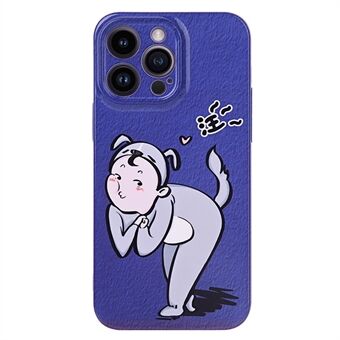 Cartoon Cat Girl / Dog Boy suojakuori iPhone 13 Pro Max 6,7 tuuman kovalle PC:lle Paristokuvion tulostus puhelimen takakansi