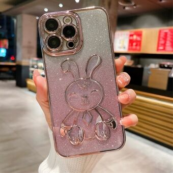 IPhone 13 Pro Max 6,7 tuuman galvanoitu kimalteleva TPU-suojus Söpö Rabbit Iskunkestävä puhelinkotelo linssikalvolla