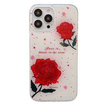 IPhone 13 Pro Max 6,7 tuuman Rose Flower IMD -puhelinkotelolle, pehmeä TPU-suojakuori