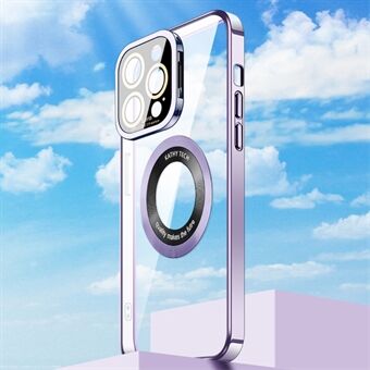 IPhone 13 Pro Max:lle Pehmeä TPU Galvanoitu puhelinkotelo Kickstand Magneettinen kansi linssikalvolla