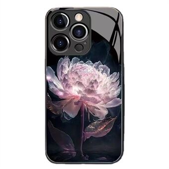 IPhone 13 Pro Max karkaistun lasin puhelinkuorelle Epiphyllum Pattern TPU Frame Iskunsuojakuori