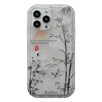 Läpinäkyvä puhelinkotelo iPhone 13 Pro Max 6,7 tuumalle, Bamboo Forest Ink Painting TPU-kuori