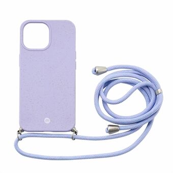 MOMAX ML PLA Biohajoava puhelinkotelo Pudotusta estävä täysin suojaava puhelinsuojus kaulanauhalla iPhone 13 Pro Max 6,7 tuumalle - violetti