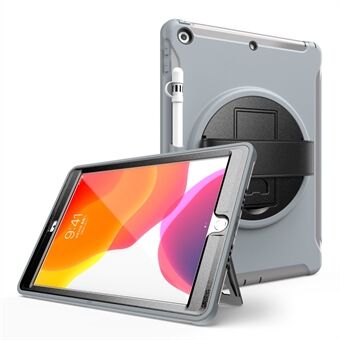 360° kääntyvä tukijalusta PC + TPU-tabletin takakuori käsihihnalla iPad 10.2:lle (2021) / (2020) / (2019)