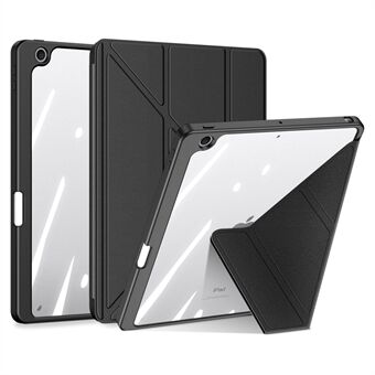 DUX DUCIS Magi suojakotelo iPad 10.2:lle (2019) / (2020) / (2021) V-taittuva Stand Scratch Nahka+PC+TPU tabletin kannen tuki Automaattinen herätys/lepotila