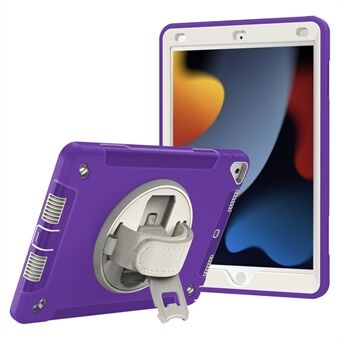 Kickstand tablet-kotelo iPad 10.2 (2019) / (2020) / (2021) , TPU+PC Iskunkestävä suojakuori käsihihnalla