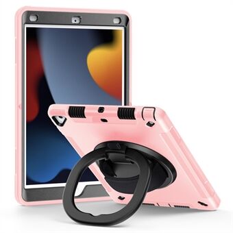 Tablet-kotelo iPad 10.2 (2019) / (2020) / (2021), PC+TPU Hand Grip Kickstand suojakuori PET-näytönsuojalla