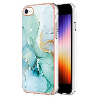 For iPhone SE (2022)SE (2020)8/7 4.7 inch YB IMD Series-2 Electroplated Glitter Phone Case IMD Marble Pattern Soft TPU Shockproof Anti-Fingerprint Cover