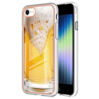 YB IMD Series-19 Style D iPhone 7 / 8 / SE (2020) / SE (2022) IMD-puhelinkotelolle Galvanointikuviotulostus 2,0 mm TPU-kuori