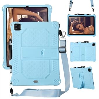 Kickstand PC Soft Silicone Case with Lanyard for iPad Air (2020)/Air (2022)/Pro 11-inch (2021)(2020)(2018)