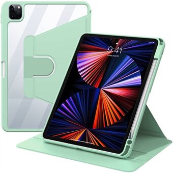 IPad Air (2020) / (2022) / iPad Pro 11-tuumainen (2020) / (2018) / (2021) 360 astetta pyörivä Stand PU-nahkainen tablet-kotelo Automaattinen herätys / nukkumissuoja kynäpaikalla - vaaleanvihreä