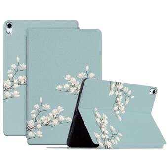 Apple iPad Air (2020) / Air (2022) Auto Wake / Sleep -ominaisuus, kukkakuvioinen painettu tablettikotelo, nahka + TPU Folio Flip Protector Stand