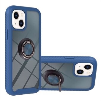 YB PC Series-5 Ring Kickstand puhelinkotelo iPhone 14 6,1 tuumalle, PC + TPU kaksikerroksinen suojakuori