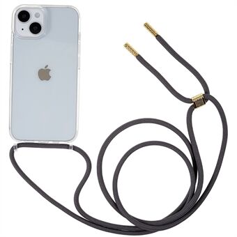 IPhone 14 6,1 tuuman TPU + akryyliläpinäkyvä takakansi Iskunkestävä puhelinkuori säädettävällä narulla