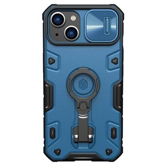 NILLKIN CamShield Armor Pro PC + TPU-kuori iPhone 14:lle, liukulinssisuojaus Renkaiden rakenne Kickstand puhelimen suojus