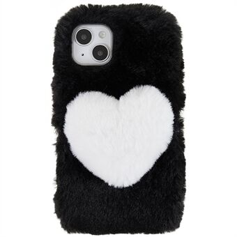 IPhone 14:lle Love Heart Design Fluffy Pehmo Pehmeä TPU-puhelinkotelo Scratch takakansi