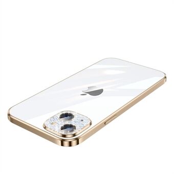 SULADA Glad Eye -sarja iPhone 14 tekojalokivi Decor Galvanoitu TPU-puhelinkotelo Karkaistu lasi Täysi kameran linssisuoja läpinäkyvä suojus