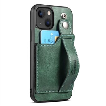 SUTENI H12 Series iPhone 14 -puhelinkotelolle sisäänvedettävä ranneke Kickstand korttipidike Nahkapäällysteinen PC + TPU-suojapuhelinkotelo