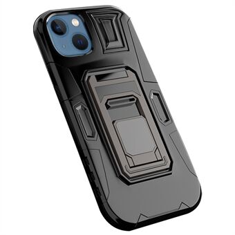 IPhone 14:lle putoamaton puhelinkotelo TPU + PC-puhelimen suojus Jalusta Sisäänrakennettu magneettinen metallilevy