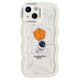 IPhone 14 Cartoon Astronaut Soft TPU -puhelinkotelolle Wavy Edge Iskunkestävä suojakuori