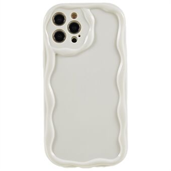 IPhone 14:lle Creative Wave Design Pehmeä TPU-puhelinkotelo Pudotuksenkestävä takakuori - valkoinen