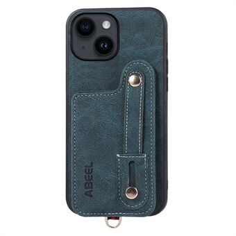 ABEEL Style 03 iPhone 14 PU-nahka+TPU+PC:n suojakuori korttipidike Kickstand puhelinkotelo