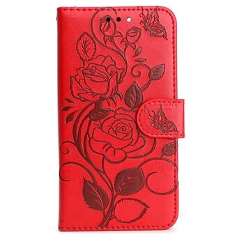 IPhone 14 Pro 6,1 tuuman putoamisen estävä PU- Stand lompakko Ominaisuuskotelo painettu ruusu Hyvin suojattu kuori