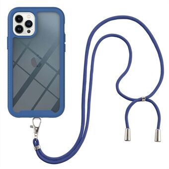YB PC Series-4 suojakuori iPhone 14 Pro 6,1 tuumaa, PC + TPU Pudotuksen estävä puhelimen takakuori kaulanauhalla