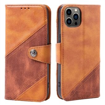 Stand Wallet -puhelimen suojakuori iPhone 14 Pro 6,1 tuumaa, Crazy Horse Texture Splicing PU Leather Folio Flip Case