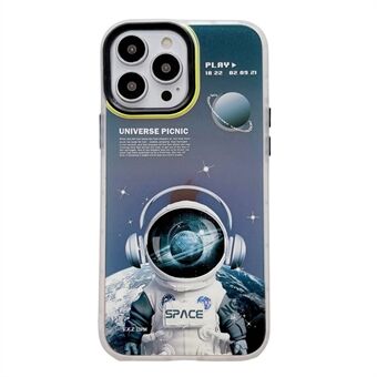 Laserpuhelinkotelo iPhone 14 Pro 6,1 tuumaa, Scratch Astronaut Spaceman Pattern kova PC takakansi