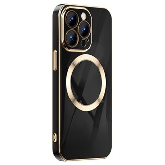 IPhone 14 Pro 6,1 tuuman pudotuskestävälle puhelinkuorelle Gold Edge TPU:ta suojaava takakansi Tuki Langaton magneettinen lataus
