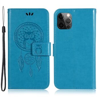 IPhone 14 Pro Stand lompakkoteline Flip-puhelimen suojus painettu Owl Dream Catcher -kuvioinen PU-nahkakotelo
