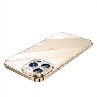 SULADA Glad Eye Series iPhone 14 Pro Electroplate Edge TPU -puhelimen läpinäkyvälle kotelolle tekojalokivi Decor karkaistu lasi koko kameran linssin suojakuori