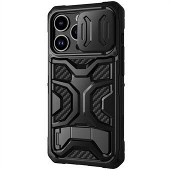 NILLKIN Phone Case Kickstand iPhone 14 Pro Adventurer Pro TPU+PC:lle putoamisen estävä puhelimen suojus liukukameran suojuksella Tuki langattomalle lataukselle