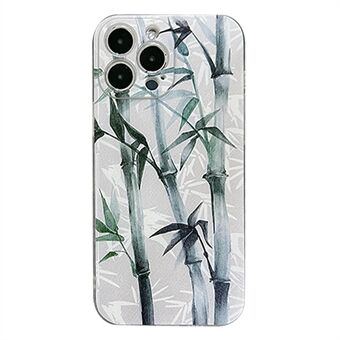 IPhone 14 Pro mustemaalaukseen bambukuvioinen tarkka leikkauspuhelinkotelo, paksuus 1,5 mm iskunkestävä TPU-suojus