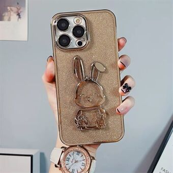 IPhone 14 Pro Cute Rabbit Galvanoitu puhelinkotelo Glitter Soft TPU Full kameran linssin suojakuori
