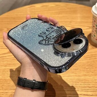 Spaceman Glitter Design TPU-puhelinkuori iPhone 14 Pro putoamista estävälle galvanoinnin iskunkestävälle kotelolle linssisuojuksella