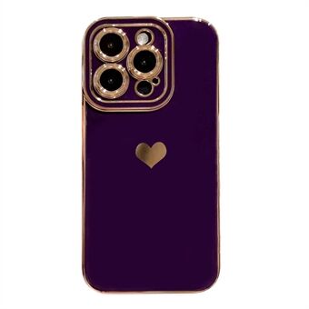 IPhone 14 Pro -puhelimen suojakuorelle Galvanoitu puoli Love Heart pehmeä TPU-puhelinkotelo