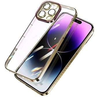 IPhone 14 Pro kovalle PC-puhelinkotelolle Galvanoitu kristallinkirkas puhelimen suojus kameran linssisuojalla