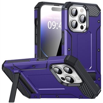 IPhone 14 Pro :lle Metal Kickstand TPU + PC Phone Case Pudotuksenkestävä puhelinkuori