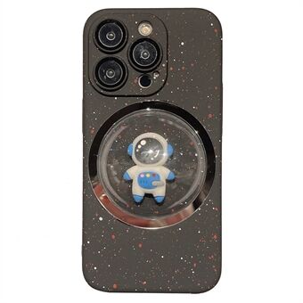 Kova PC-suojus iPhone 14 Pro 3D:lle pyörivälle astronautille kupera linssillä varustettu puhelinkotelo linssikalvolla