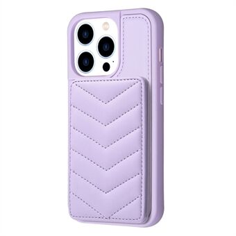 BF26 iPhone 14 Pro -kuorelle Wave Stitching Texture Kickstand Case TPU+PU-nahkainen puhelimen kansi korttitelineellä